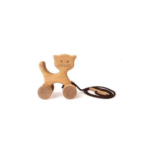 Clover The Wooden Cat Pull-Toy