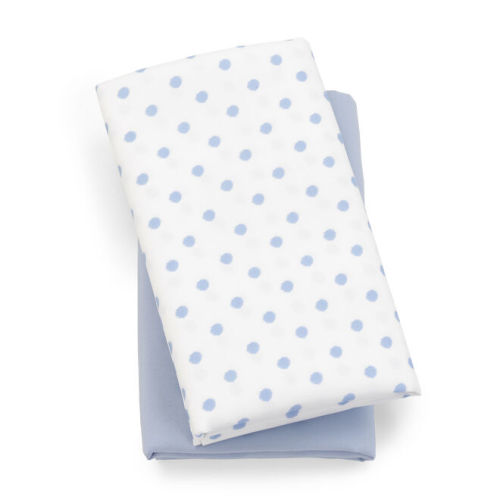 Lullaby Playard Fitted Sheet, 2-Pack - Blue Dot