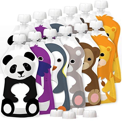 Squooshi Reusable Baby Food Pouches - 12 Pack - Baby Food Storage - Pouches Toddler - Refillable Squeeze Pouch for Kids - Large 12