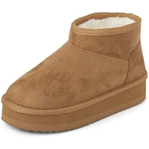 The Children's Place Girls' Girls Mini Ankle Platform Boot, Faux-fur Lined