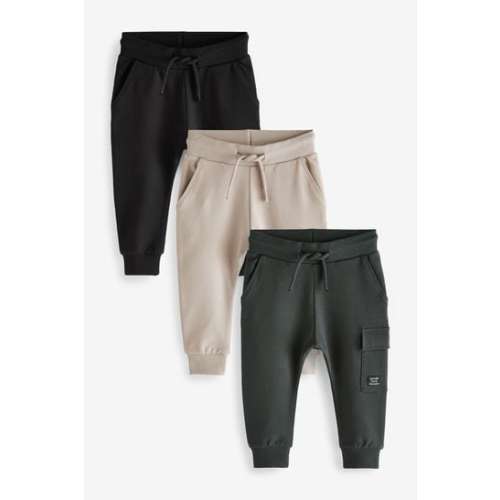 Charcoal Grey Super Skinny Utility Joggers 3 Pack (3mths-7yrs)