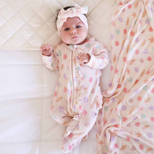 Bamboo Waffle Zipper Footies | Printed