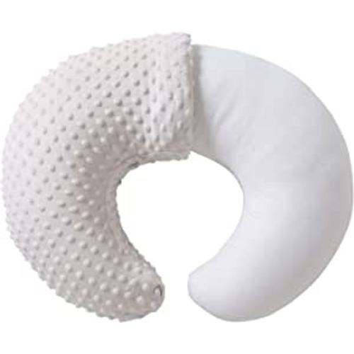 Nursing Pillow and Positioner, Breastfeeding, Bottle Feeding, Baby Sitting Support with Removable Ultra Soft Cover, Tummy Time Support for Baby Boys and Girls (Beige) - 22" x 17.7" x 5.9"