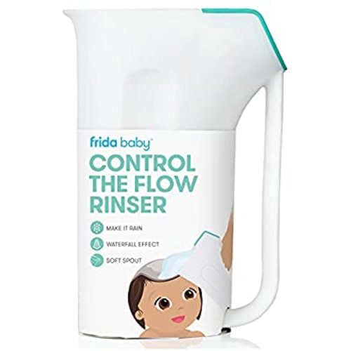Control The Flow Rinser by Frida Baby Bath Time Rinse Cup with Easy Grip Handle and Removable Rain Shower