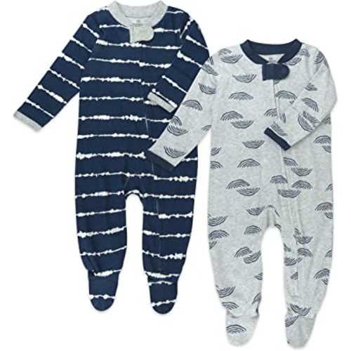 HonestBaby Baby Sleep N' Play One-Piece Zip-Front Footed Organic Cotton Pajama Sleeper