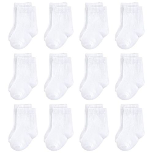 Touched by Nature Baby Unisex Organic Cotton Socks, White 12-Pack