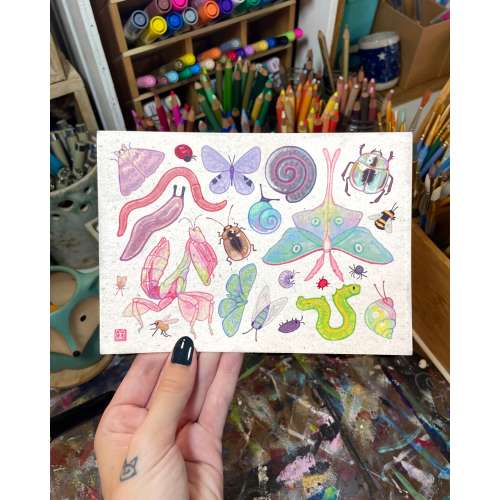 Bugs! | 5x7 Art Print | Cute Bug Lover Decor