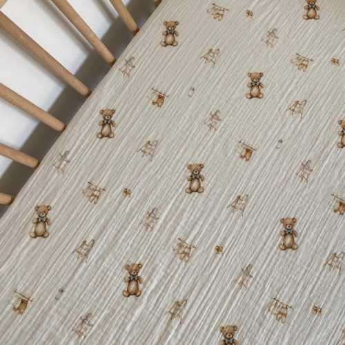 Muslin Sheets for Stokke Sleepi Cribs - Organic Cotton Fitted - Mini V2 V3 Junior - Oval