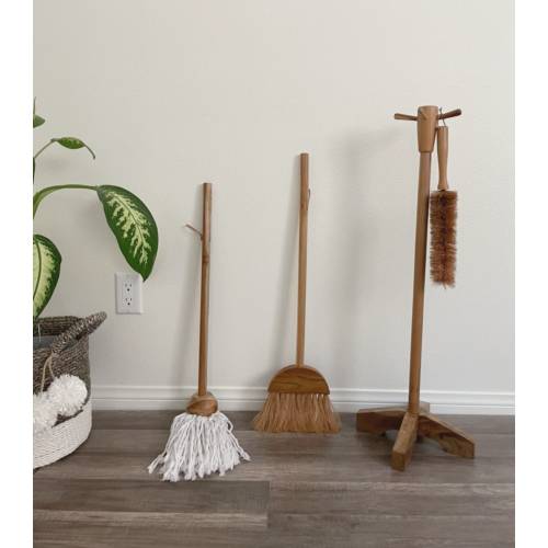 KIDS SIZE Zero Waste Cleaning Set | Kids Pretend Play Set | Eco Friendly Wooden Toys | Kids Wooden Play House Set | Wooden Play Kitchen Set