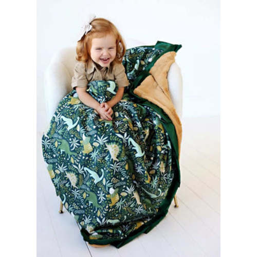 Little Dino - Green Plush Blanket | Minky Couture