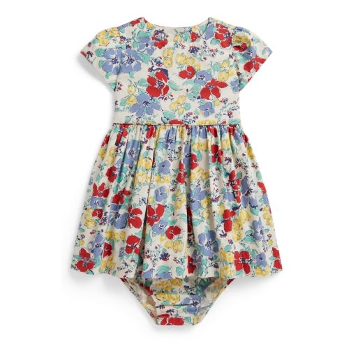 '50s Floral Cotton Poplin Dress with Bloomers