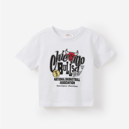 Baby White NBA Chicago Bulls Short Sleeve Tee | Cotton On Kids United States