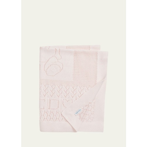 Kid's Pointelle Teddy Bear Blanket