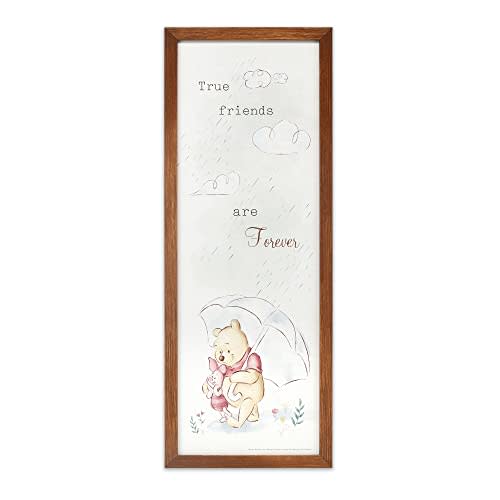 Disney Winnie the Pooh and Piglet True Friends Are Forever Framed Wood Wall Decor - Large Winnie the Pooh Picture for Kids' Bedroom or Nursery
