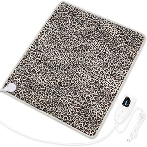 Deepsoon Heating Pad,Electric Heating Pads for Back,Neck,Abdomen,Moist Heating Pad for Shoulder,Knee,Arms,Legs,Dry/Moist Heat & Auto Shut Off,Christmas Gifts for Men and Women,Leopard Print,24x20 Inch