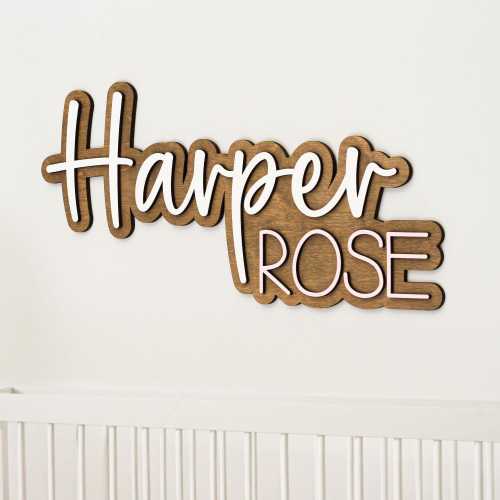 Wooden Outlined Name Sign, Nursery Name Sign, Girl Name Sign, Boy Name Sign, Above Crib Sign, Personalized Sign