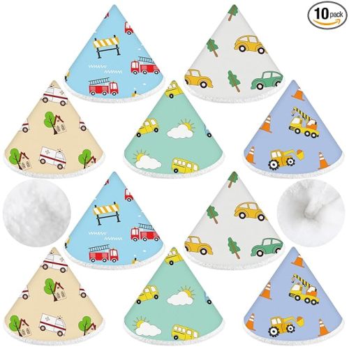 10 Pcs Coral Velvet Pee Covers Baby Boy, Strong Water Absorption Pee Shield for Baby Boy, Reusable Diaper Changing Accessory for Boys Newborn Gift(Car)
