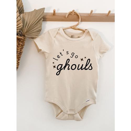 Let's Go Ghouls Baby Girl's Halloween Outfit, infant, neutral, beige Trendy, Aesthetic, Western style, cowboy disco, toddler, costume, fall