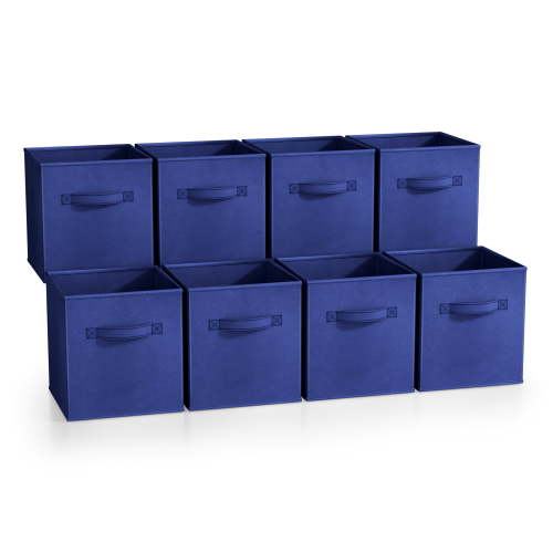 Sorbus Fabric Storage Bins 11" Foldable Cubes With Handles For Pantry, Cubbies, Toy And Closet Shelving Organization - 8Pk