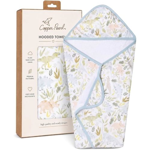 Copper Pearl Hooded Bath Towels Premium Knit/Terry Cloth Baby Towels with Hood, Pockets, and Cool Designs - Great to Gift and Make Bath Time Fun - Baby Bath Towel, Rex