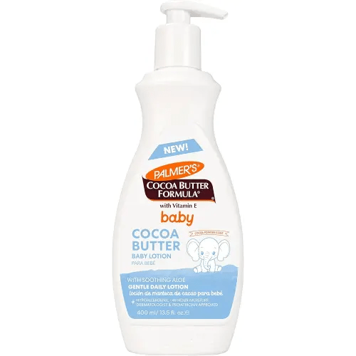 Palmer's Baby Lotion, Cocoa Butter Formula Body Lotion, 13.5 Fl Oz, Gentle Baby Moisturizer for Delicate Skin with Vitamin E & Aloe, Hypoallergenic, 48Hr Moisture, Dermatologist Tested Baby Essentials