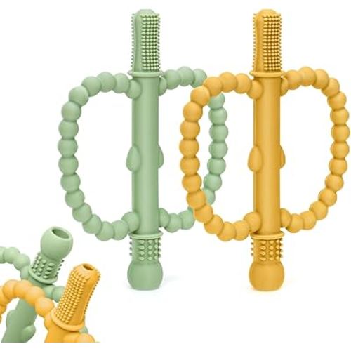 Baby Teething Toys for Babies 0-36 Months – Anti-Choking Design, Teething Relief for Straws Sticks, Chew Straw Sensory Toy for Infant Toddlers Silicone teether Tubes