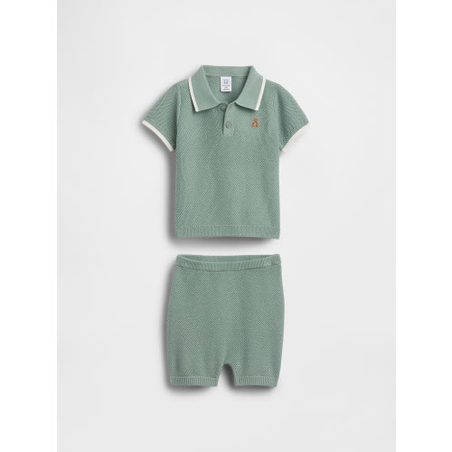 Baby Sweater Polo Stripe Outfit Set