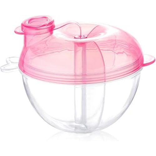Accmor Baby Formula Dispenser for On-The-Go Feedings, Three-Compartment Non-Spill Formula Container to Go, Snack Milk Powder Dispenser for Traveling with Infant Toddler, Pink