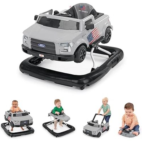 Bright Starts Ways to Play Walker - Ford F-150, All American, 4-in-1 Walker for 6 Months and Up, 2 Can Play at Once