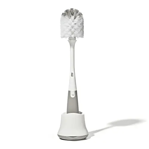 OXO Tot Bottle Brush with Nipple Cleaner and Stand, Gray