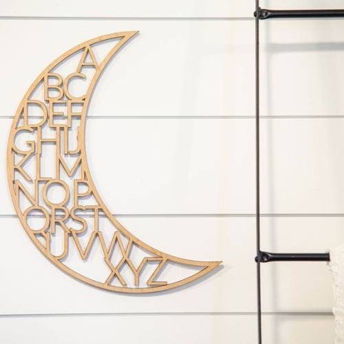 Wooden Alphabet Moon Alphabet Decor Moon Nursery Decor - Etsy
