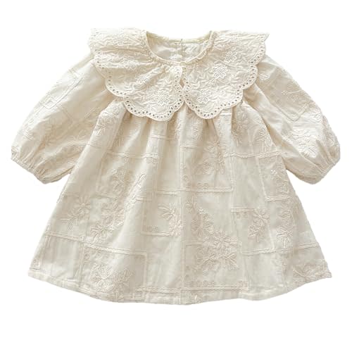 Spring - Summer Baby Toddler Long - Sleeve Princess Dress with Exquisite Lace Collar and Embroidery - Cute and Stylish Outfit