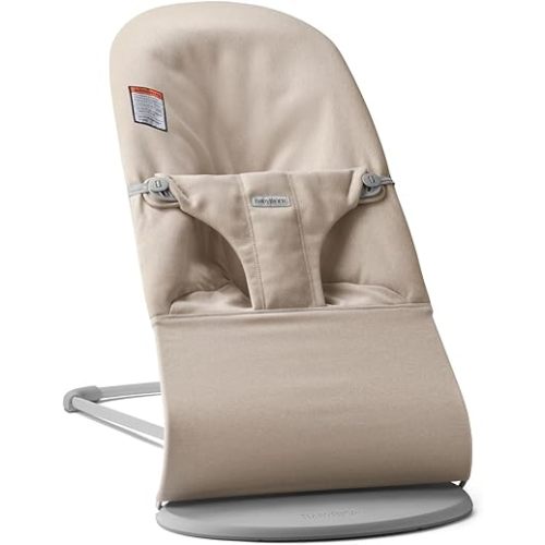 BabyBjörn Bouncer Bliss, Woven Mélange, Light Beige | 2-in-1 Adjustable Baby Bouncer Seat and Toddler Chair, Newborn to Toddler (8-29 lbs), 4 Positions, Lightweight & Portable
