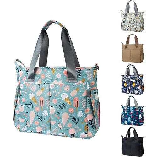 Diaper Bag Tote Satchel Waterproof Messenger Baby Diaper Bags for Mom and Dad Multifunction Medium Travel Tote Bags(Cartoon Dessert)