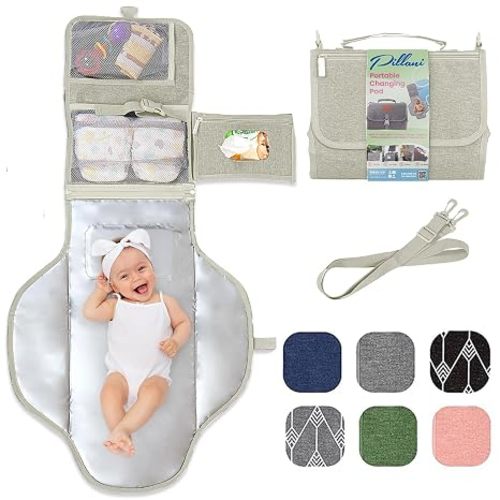 Portable Changing Pad for Baby – Soft, Comfortable Portable Diaper Changing Pad with Wipes Pockets, Waterproof and Easy to Clean – Baby Registry Search, new born baby essentials must haves, baby stuff