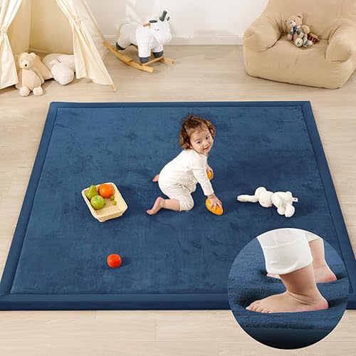 1.3" Thick Baby Play Mat for Floor,50x50 Padded Playpen Mat, Non-Slip