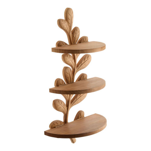 Natural Pine Botanical 3 Tier Wall Shelf
