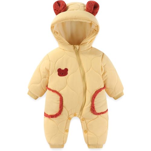 JiAmy Baby Bear Snowsuit Baby Winter Clothes Hooded Newborn Winter Coat Toddler Boy Girl Clothes