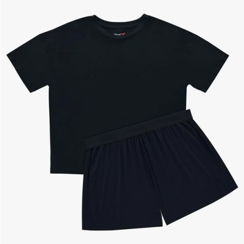 Hanes womens Originals 2 Piece Lounge Set, Comfywear Supersoft Boxy T-shirt & Sleep Shorts Loungewear Set