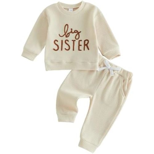 Ayalinggo Big Brother Little Brother Matching Outfits Short Sleeve Waffle T-shirt Top Shorts Set Big Lil Bro Sibling Clothes