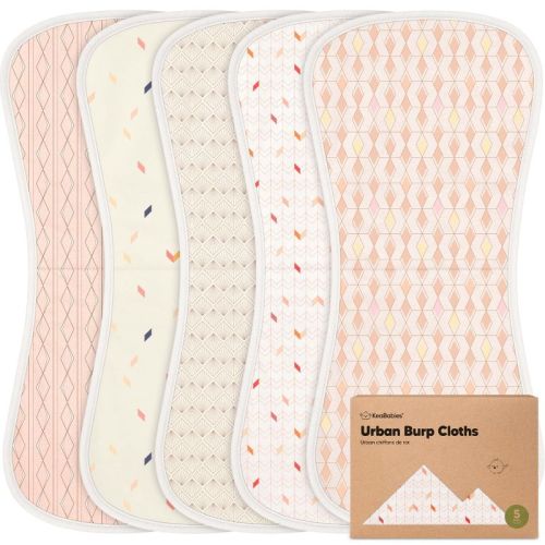 KeaBabies 5pk Urban Baby Burp Cloths, Organic Burping Cloth for Babies, Burp Rags for Baby Girls, Boys