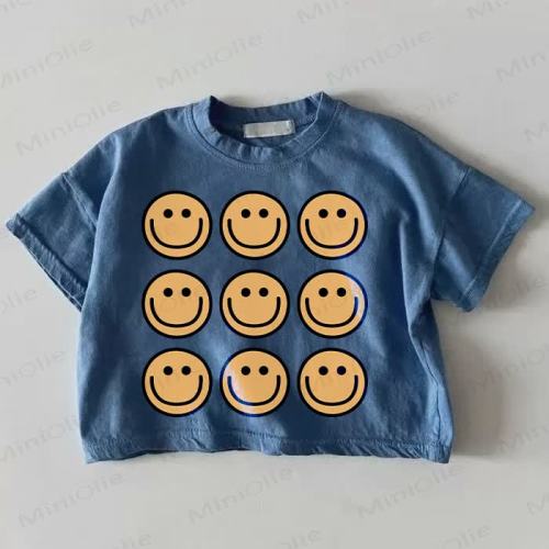 Baby Smiling Face Blue T-shirt