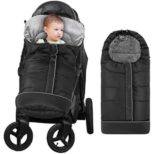 Yoofoss Winter Stroller Cover - Universal Toddler Footmuff, Water Resistant Coral Baby Stroller Bunting Sleeping Bag