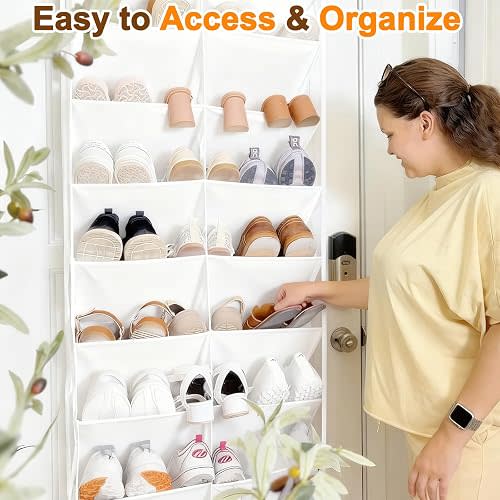 UVIAHOMI 20-30 Pairs Over the Door Shoe Organizer, 10-Tier Door Shoes Rack