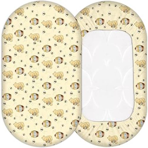 1 Pcs Classic Pooh Baby Bassinet Sheets, The Winnie Toddler Bed Sheets, Bassinet Sheet for Baby Boys or Girls, Suitable for Standard Cradles, Baby Bedding Supply, 32x16 Inch