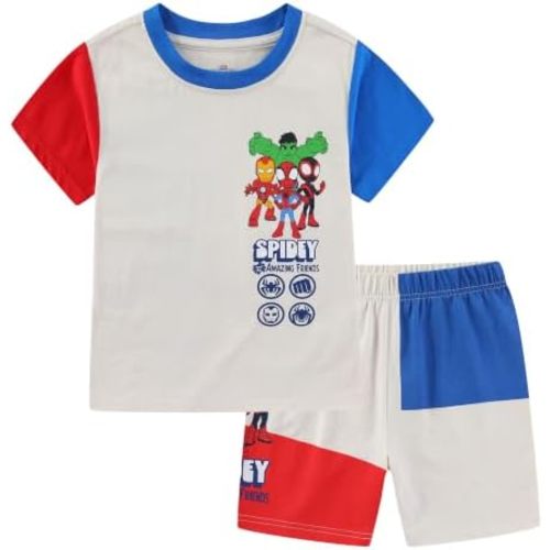 Marvel Spider-Man Boys Short Sleeve T-Shirt and Short Set for Toddler and Big Kids