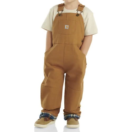 Kids' Canvas Bib Overall Flannel-Lined (Baby/Toddler) | Baby Boy (12 Months) | Carhartt