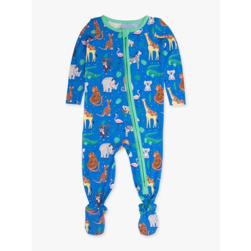 Zoo Crew One Piece Footie Pajama, Bamboo Viscose