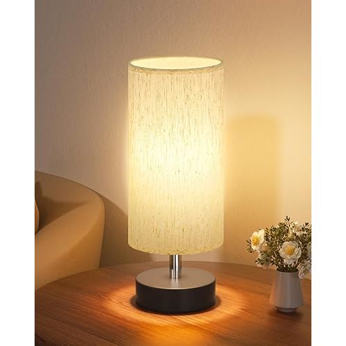 Small Table Lamp for Bedroom - Bedside Lamps for Night Stands, Minimalist Nightstand Light Lamp, Desk Lamps for Living Room, Office, Dorm