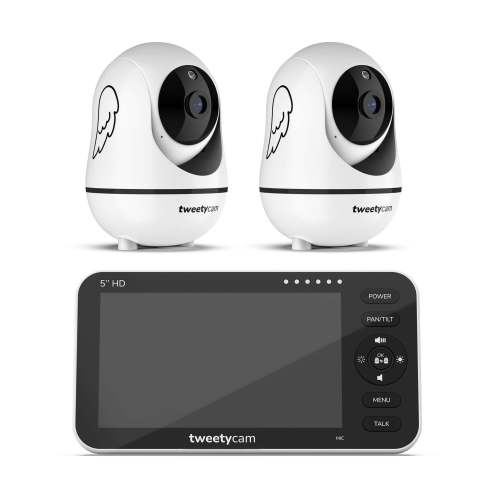 Tweetycam baby monitor with two cameras